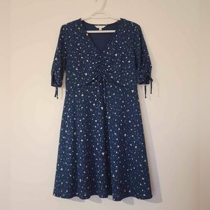 Lauren Conrad blue dress with floral pattern, size small.
